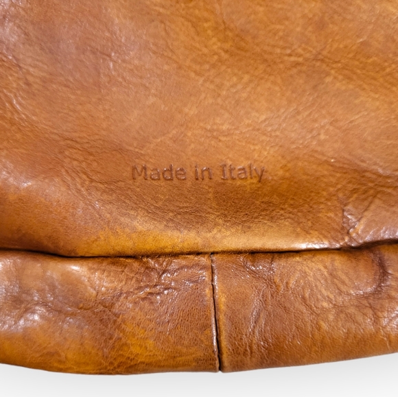 Pratesi Firenze Leather Crossbody Bag Tan Brown Leather - Picture 10 of 11